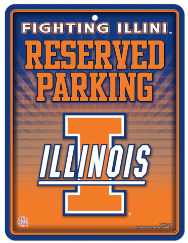 Illinois Fighting Illini Metal Parking Sign Special Order