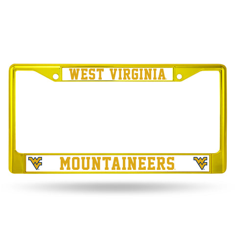 West Virginia Mountaineers License Plate Frame Metal Yellow Special Order