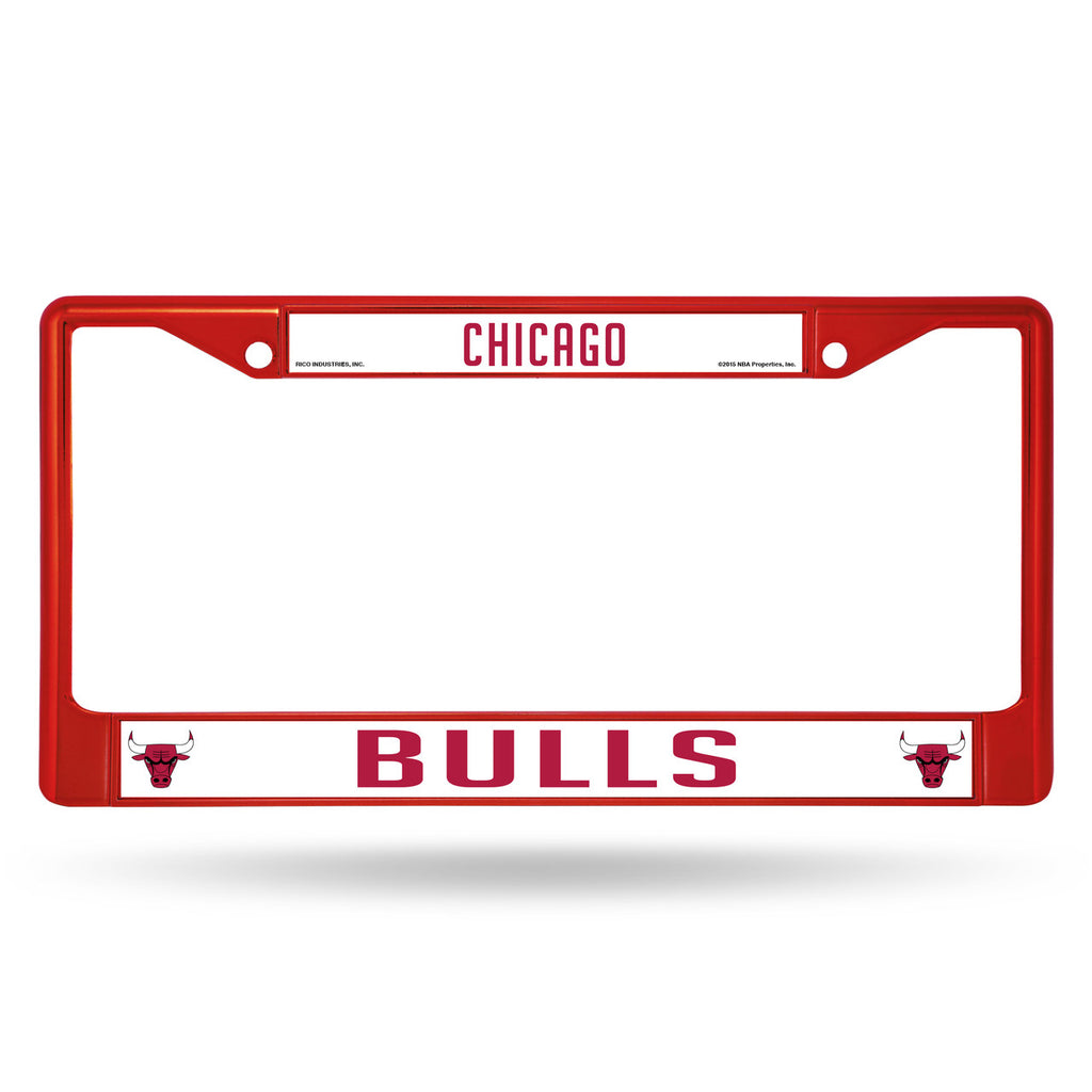 Chicago Bulls License Plate Frame Metal Red