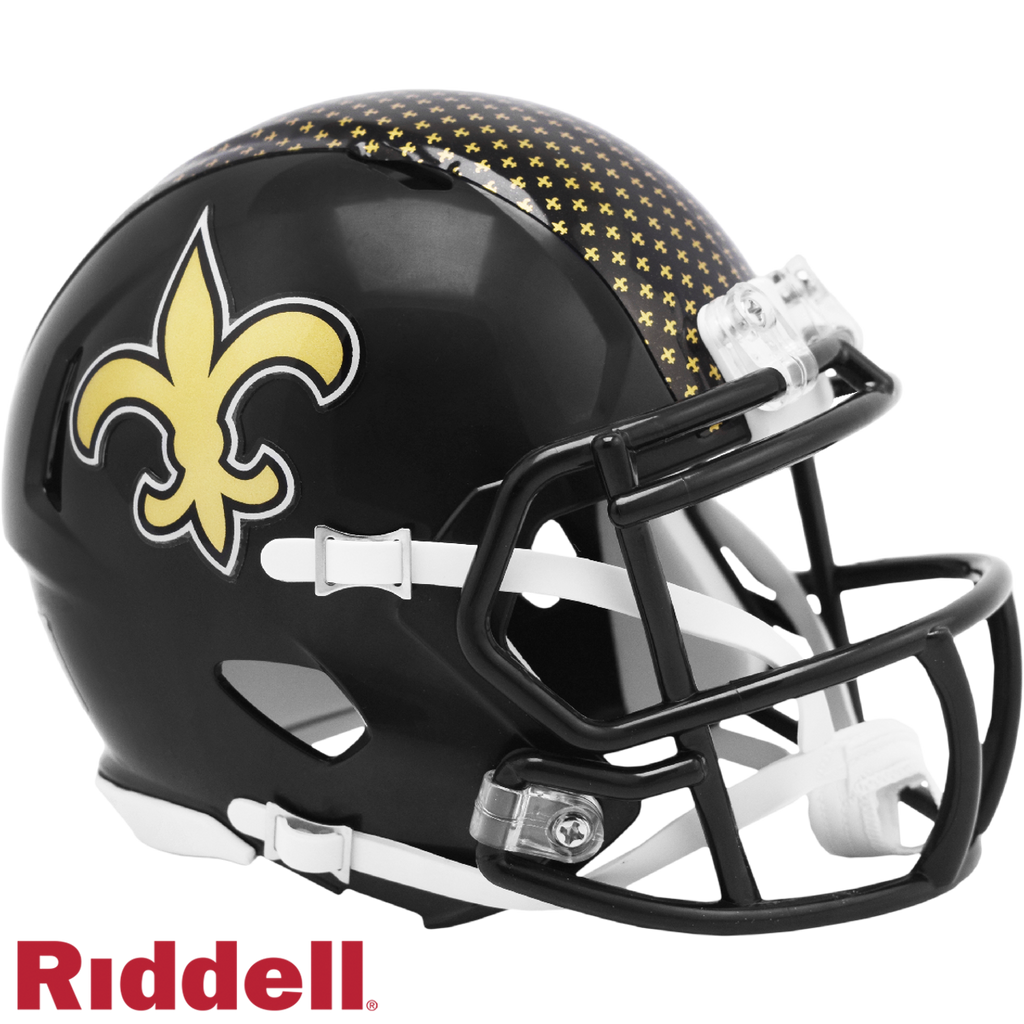 New Orleans Saints Helmet Riddell Replica Mini Speed Style On Field Alternate