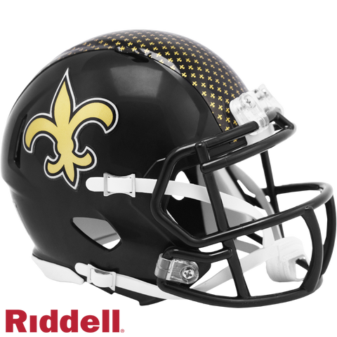 New Orleans Saints Helmet Riddell Replica Mini Speed Style On Field Alternate
