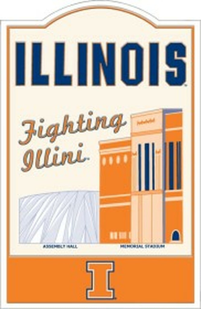 Illinois Fighting Illini Sign Metal Nostalgic 