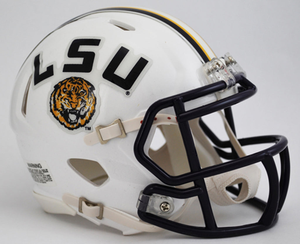 LSU Tigers Helmet Riddell Replica Mini Speed Style White Alternate Special Order