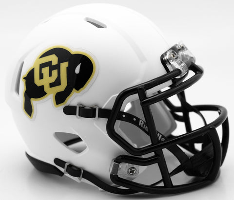 Colorado Buffaloes Helmet Riddell Replica Mini Speed Style Matte White Special Order