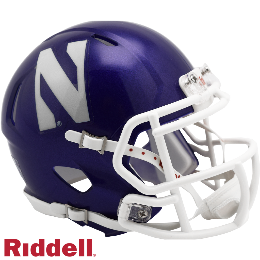 Northwestern Wildcats Helmet Riddell Replica Mini Speed Style Purple