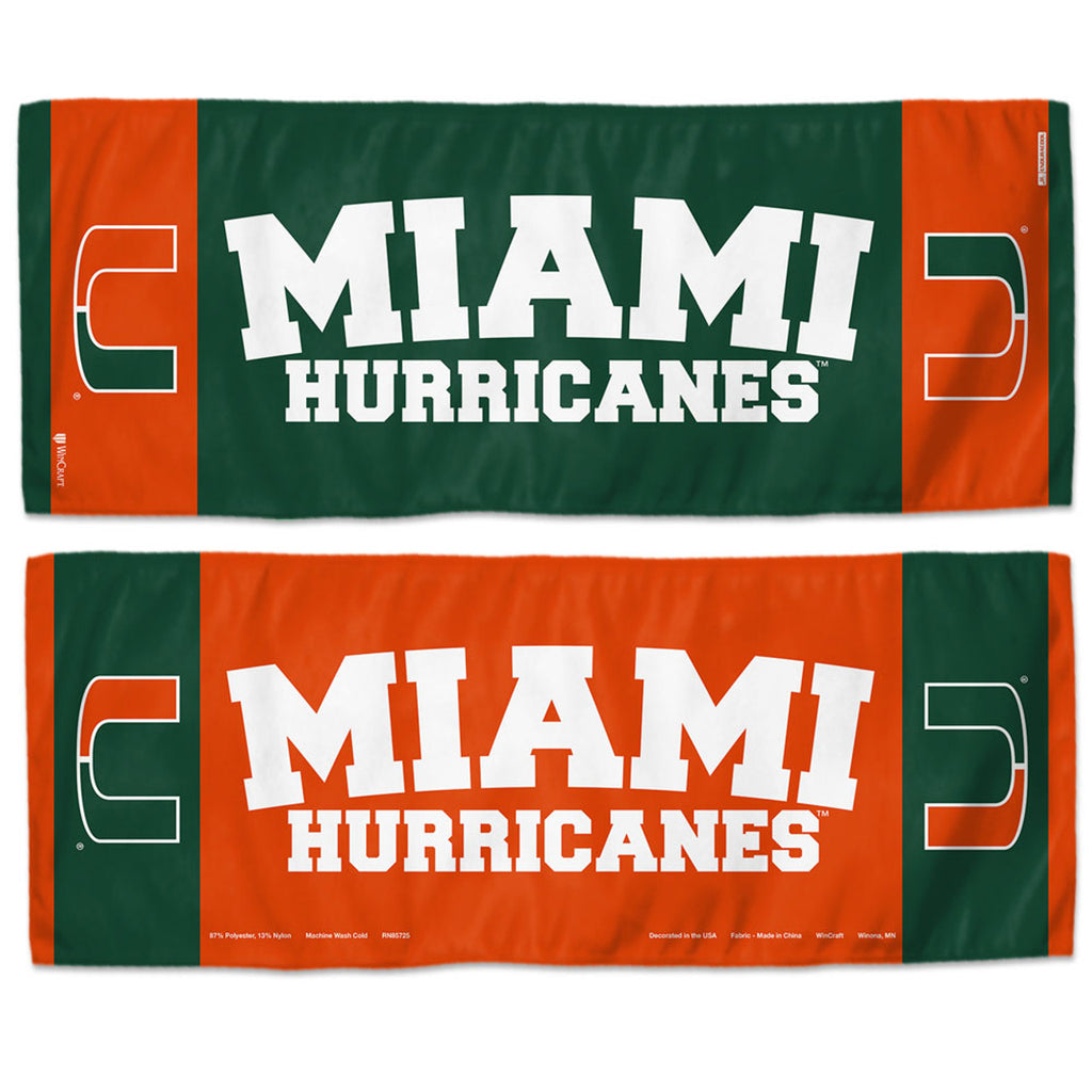 Miami Hurricanes Cooling Towel 12x30