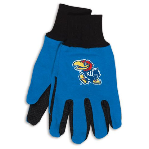 Kansas Jayhawks Two Tone Gloves Adult