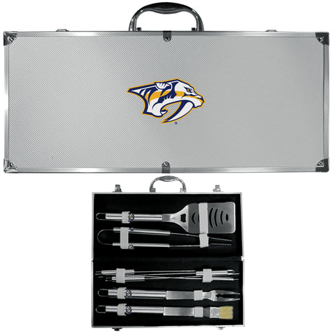 Nashville Predators® 8 pc BBQ Set - Stainless Steel w/Metal Case