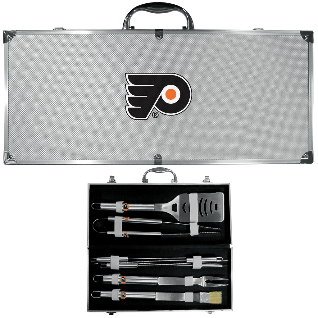 Philadelphia Flyers® 8 pc BBQ Set - Stainless Steel w/Metal Case