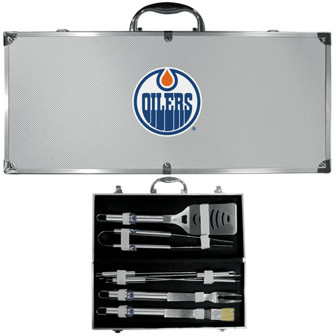 Edmonton Oilers® 8 pc BBQ Set - Stainless Steel w/Metal Case