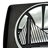 Los Angeles Chargers Hitch Cover Chrome on Black 3.4"x4"