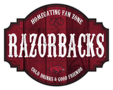 Arkansas Razorbacks Sign Wood 12 Inch Homegating Tavern Special Order