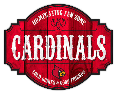 Louisville Cardinals Sign Wood 12 Inch Homegating Tavern Special Order