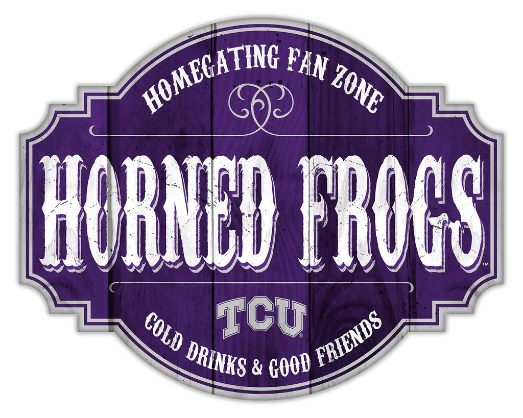 Texas Christian Horned Frogs Sign Wood 12 Inch Homegating Tavern