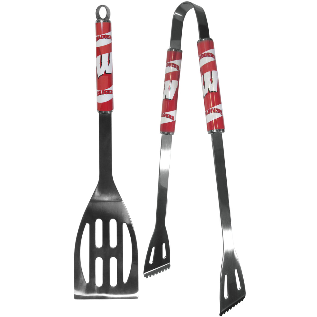 Wisconsin Badgers 2 pc Steel BBQ Tool Set