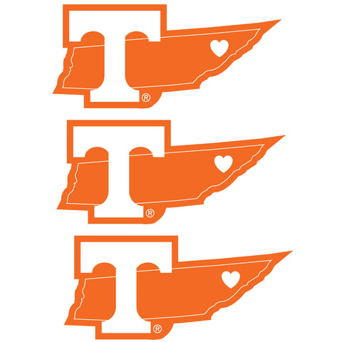 Tennessee Volunteers   Home State Decal 3pk 