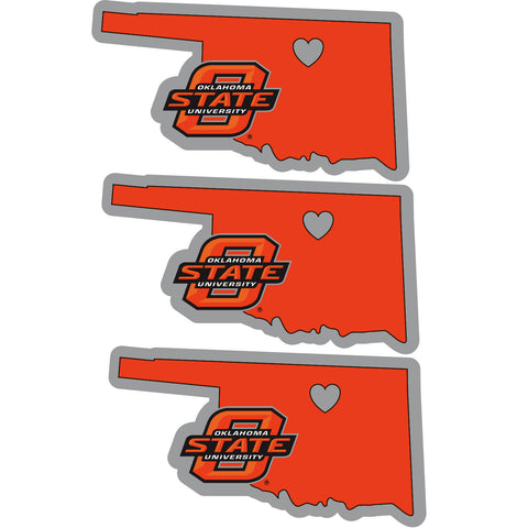 Oklahoma State Cowboys   Home State Decal 3pk 