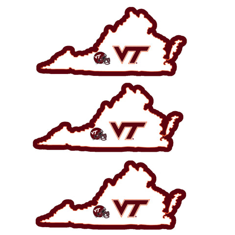 Virginia Tech Hokies   Home State Decal 3pk 