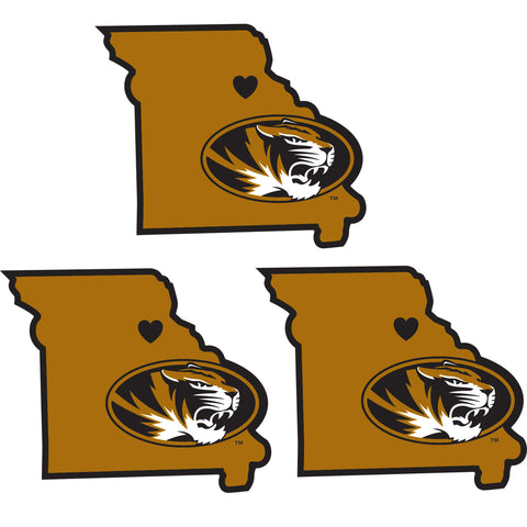 Missouri Tigers   Home State Decal 3pk 