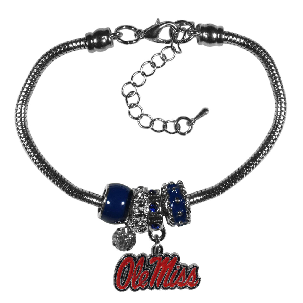 Mississippi Rebels Euro Bead Bracelet