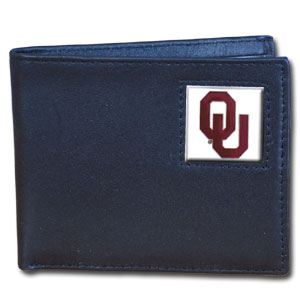 Oklahoma Sooners   Leather Bi fold Wallet Packaged in Gift Box 