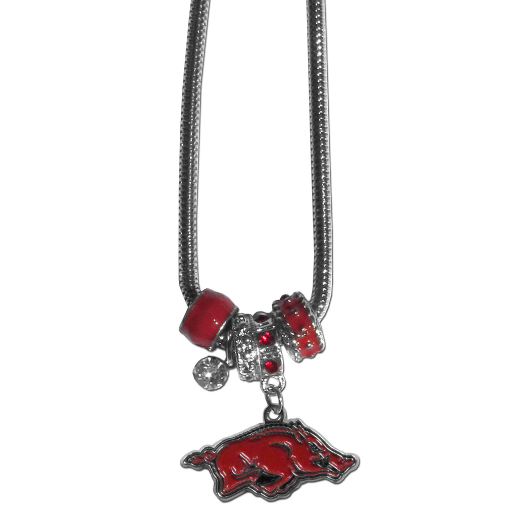 Arkansas Razorbacks Euro Bead Necklace