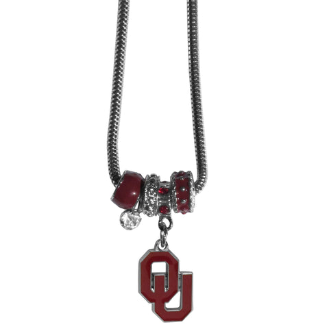 Oklahoma Sooners Euro Bead Necklace