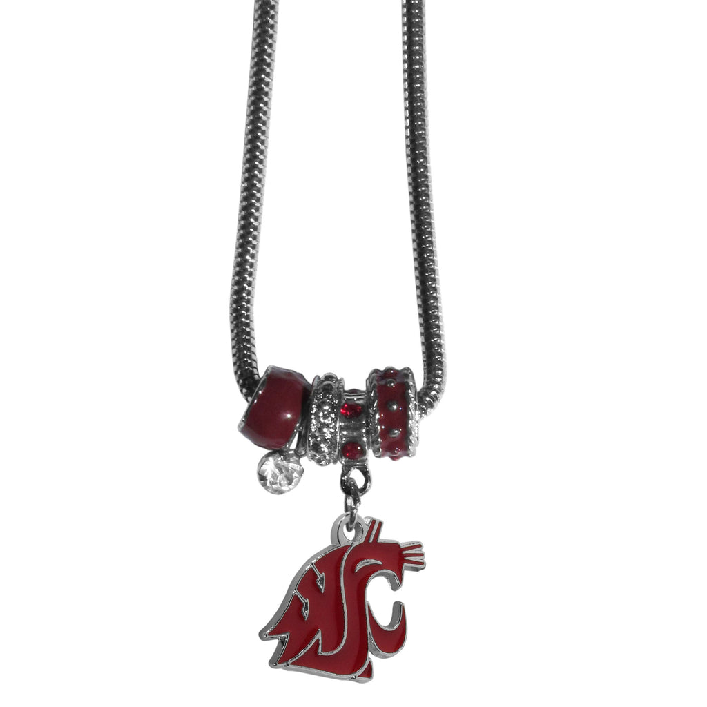 Washington St. Cougars Euro Bead Necklace