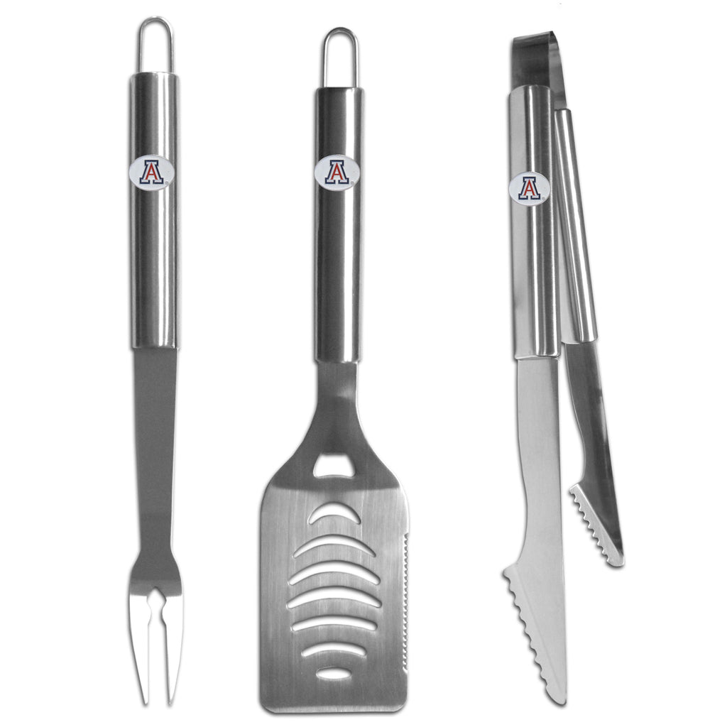 Arizona Wildcats 3 pc BBQ Set - Stainless Steel