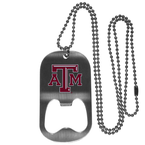 Texas A & M Aggies Bottle Opener Tag Necklace