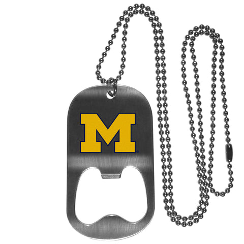 Michigan Wolverines Bottle Opener Tag Necklace
