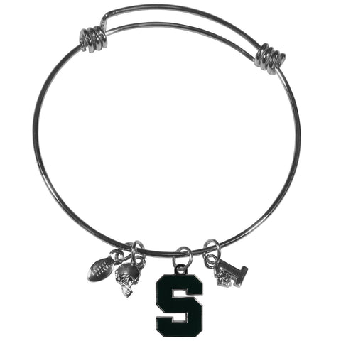 Michigan St. Spartans Charm Bangle Bracelet