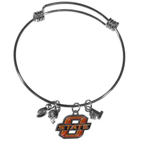 Oklahoma St. Cowboys Charm Bangle Bracelet