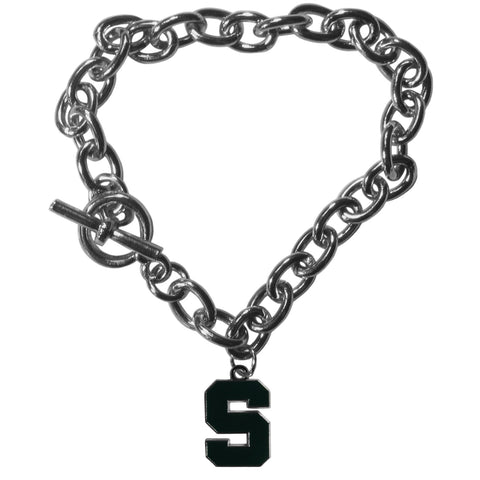Michigan St. Spartans Charm Chain Bracelet