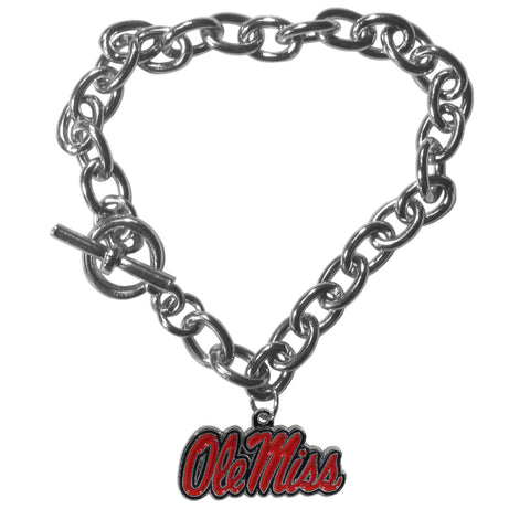 Ole Miss Rebels   Charm Chain Bracelet 