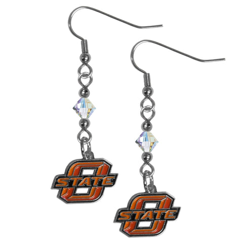 Oklahoma St. Cowboys Crystal Dangle Earrings