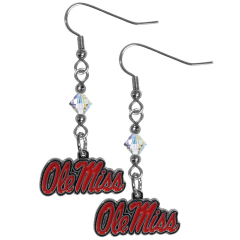 Ole Miss Rebels   Crystal Dangle Earrings 
