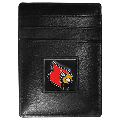 Louisville Cardinals   Leather Money Clip/Cardholder Packaged in Gift Box 