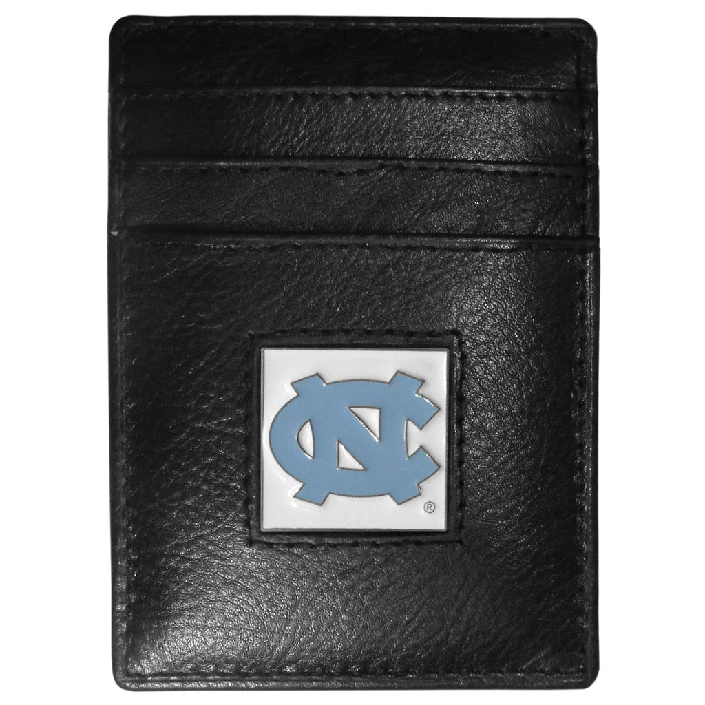N. Carolina Tar Heels Leather Money Clip/Cardholder
