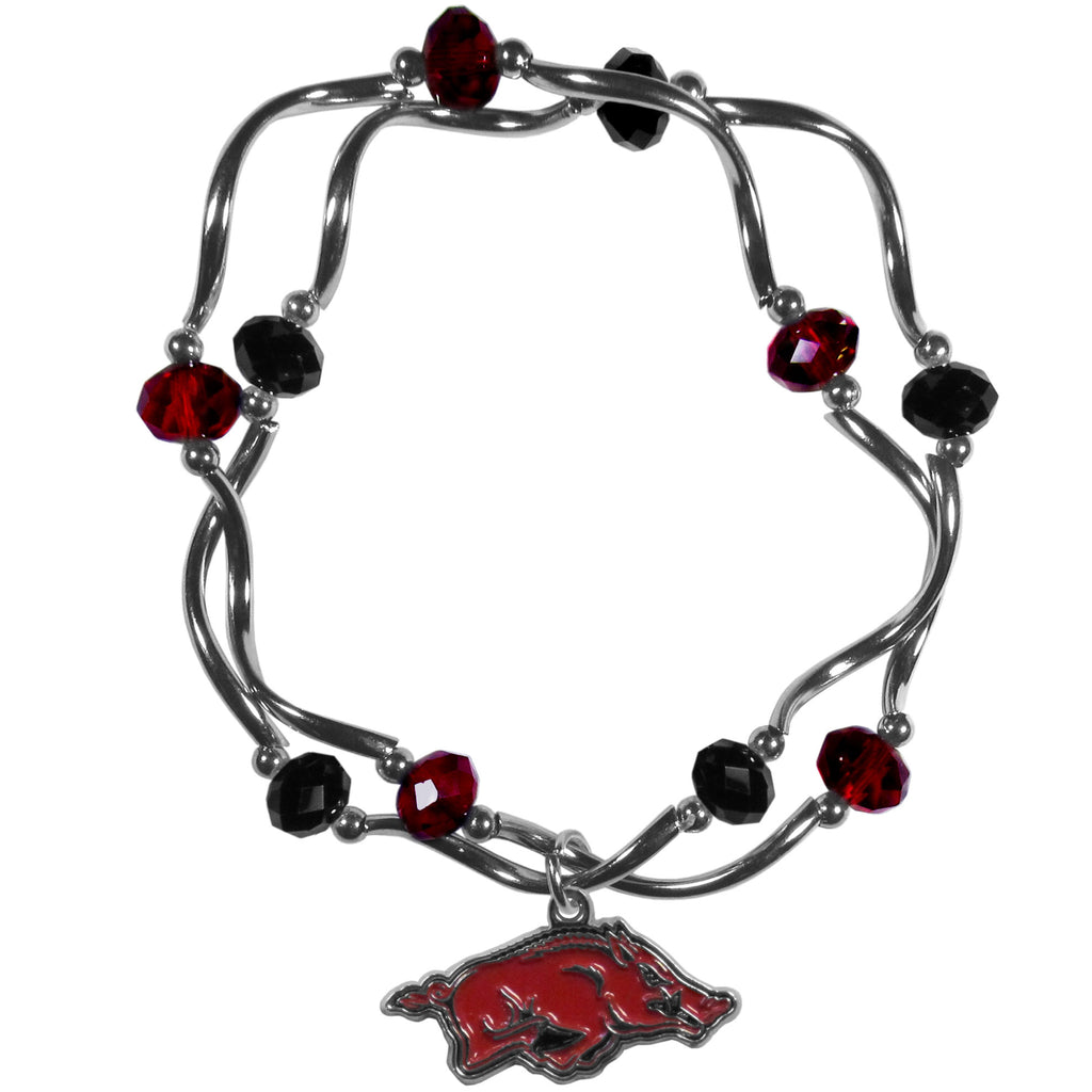 Arkansas Razorbacks Crystal Bead Bracelet