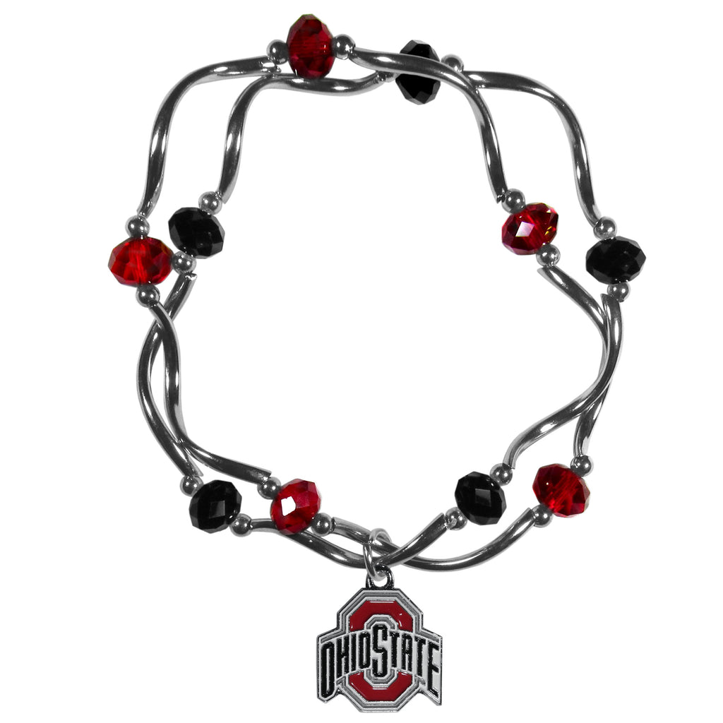 Ohio St. Buckeyes Crystal Bead Bracelet