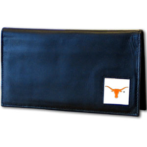 Texas Longhorns Deluxe Leather Checkbook Cover
