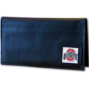 Ohio State Buckeyes   Deluxe Leather Checkbook Cover 