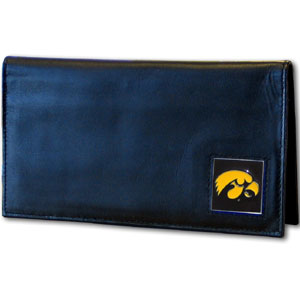 Iowa Hawkeyes Deluxe Leather Checkbook Cover