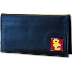 USC Trojans Deluxe Leather Checkbook Cover