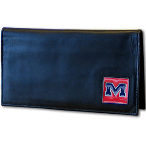 Mississippi Rebels Deluxe Leather Checkbook Cover