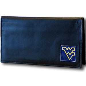 W. Virginia Mountaineers Deluxe Leather Checkbook Cover