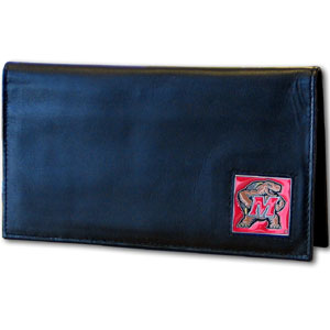 Maryland Terrapins Deluxe Leather Checkbook Cover