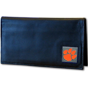 Clemson Tigers Deluxe Leather Checkbook Cover