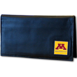 Minnesota Golden Gophers Deluxe Leather Checkbook Cover